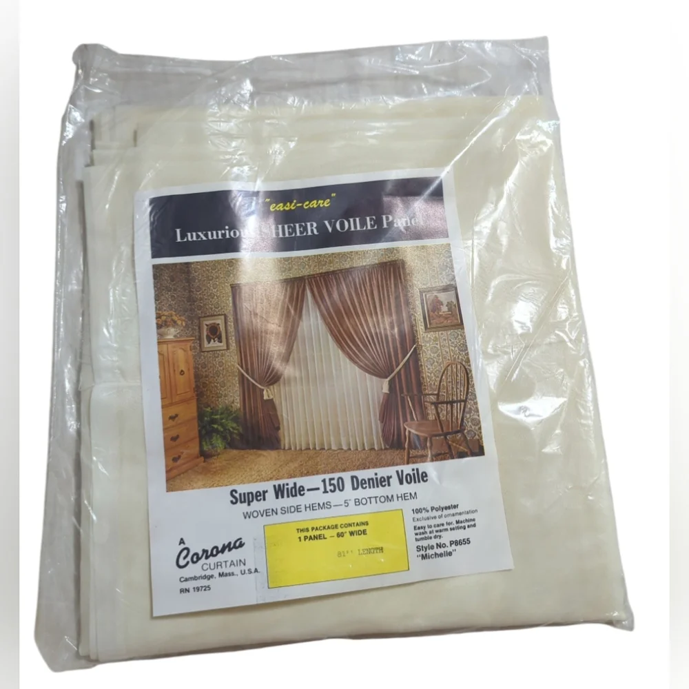 Corona Luxurious Sheer Voile Panel In Cream 60